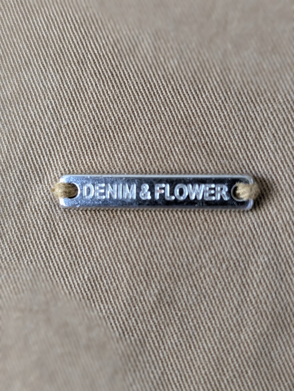 Denim & Flower Brown Bomber Jacket Zip Up Size L Utility Casual Elastic Hem - Picture 7 of 14
